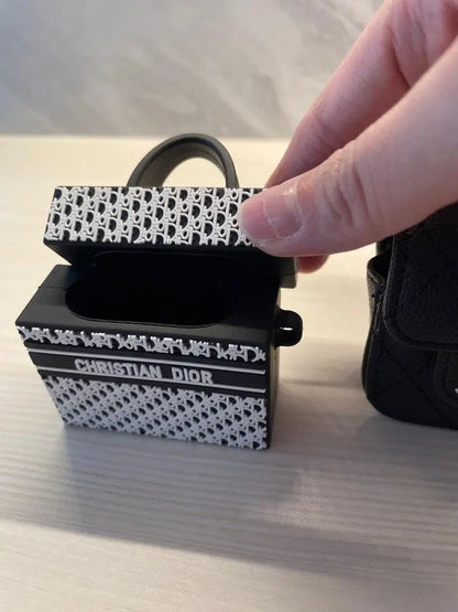 Luxury Black C-Dior Airpod Case - ThePhoneCart