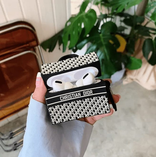 Luxury Black C-Dior Airpod Case - ThePhoneCart