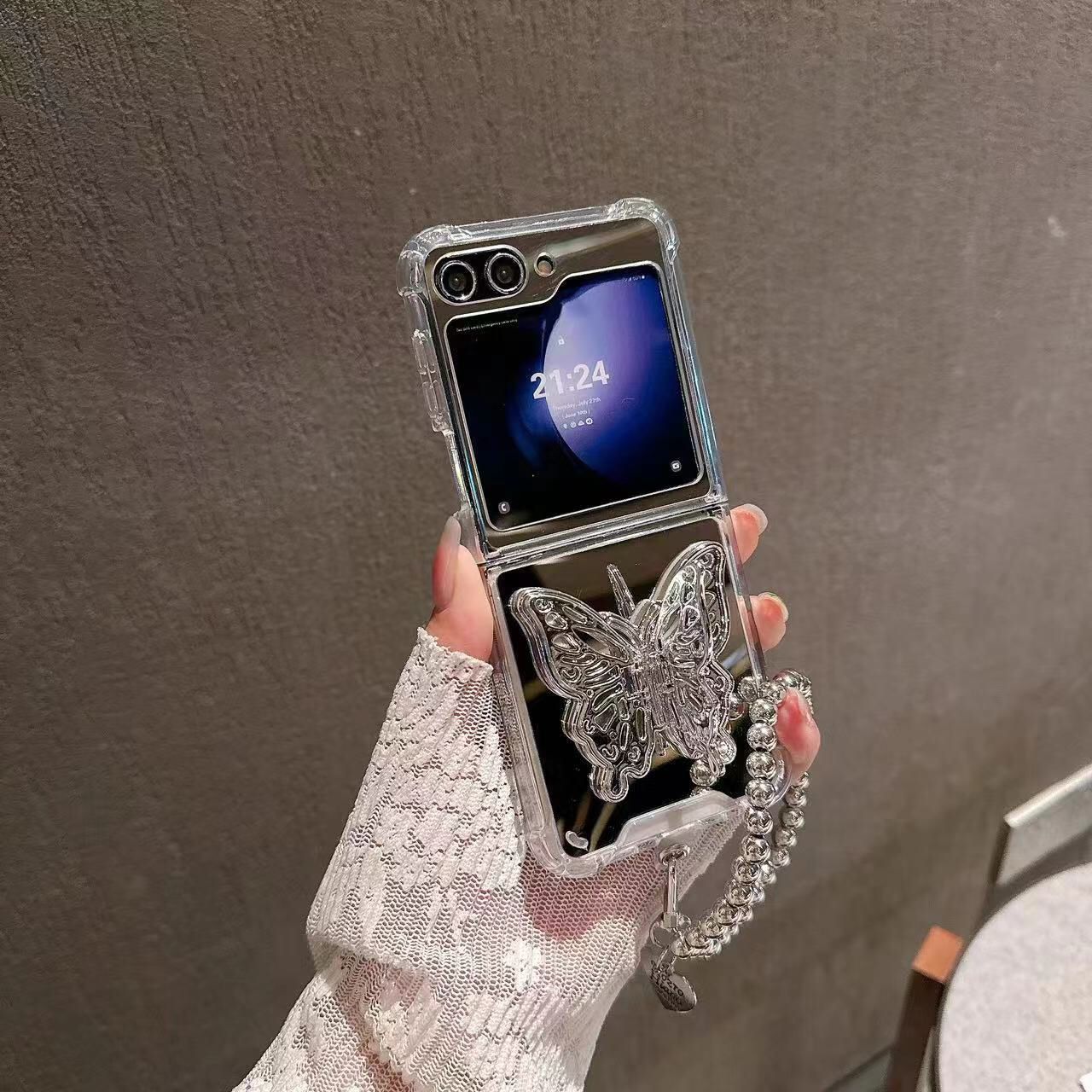 Silver 3D Butterfly Samsung Case - ThePhoneCart