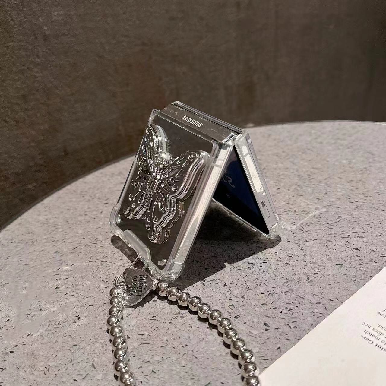 Silver 3D Butterfly Samsung Case - ThePhoneCart