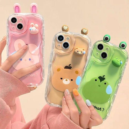 Transparent Cute 3D WHAT? Cover - ThePhoneCart