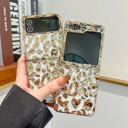 Golden Leopard Print Samsung Flip Cover - ThePhoneCart