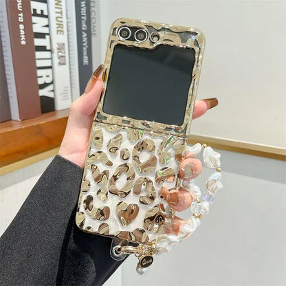 Golden Leopard Print Samsung Flip Cover - ThePhoneCart