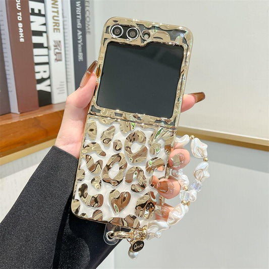 Golden Leopard Print Samsung Flip Cover - ThePhoneCart