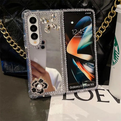 Mirror Stone Flower Samsung Fold Case - ThePhoneCart