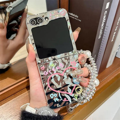 3D Wavy Spiral Charm Samsung Flip Case - ThePhoneCart