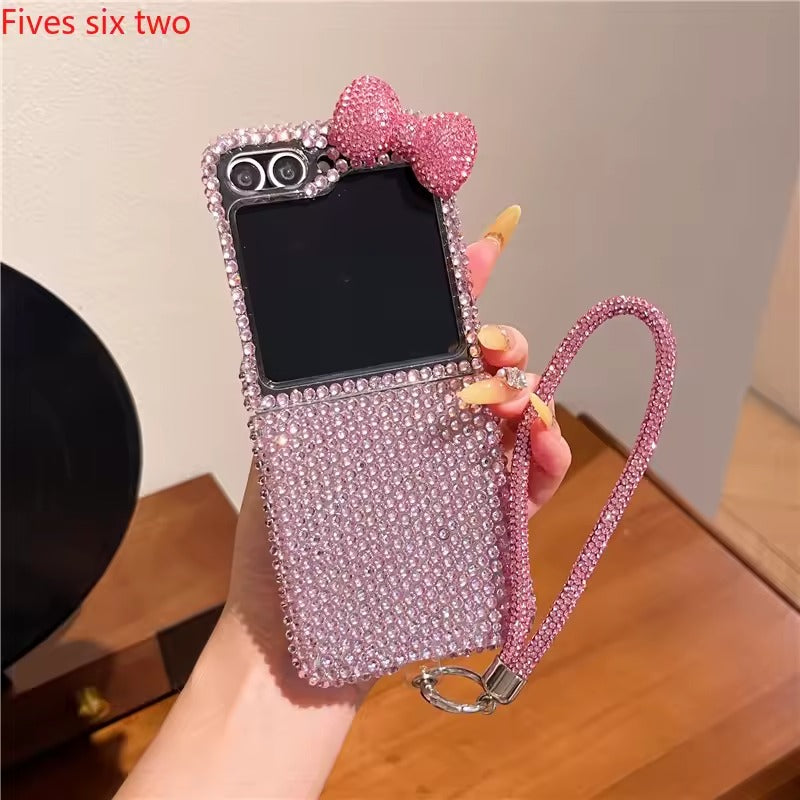 Sparkling Diamond Bow Samsung Flip Case