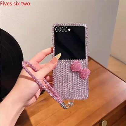 Sparkling Diamond Bow Samsung Flip Cover ThePhoneCart