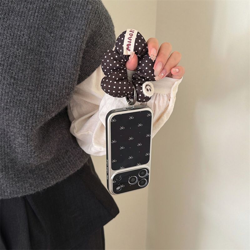 Black Bow iPhone Cover with Bear Charm