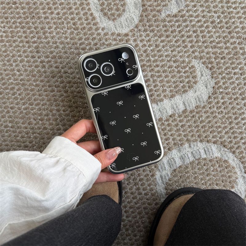 Black Bow iPhone Cover with Bear Charm