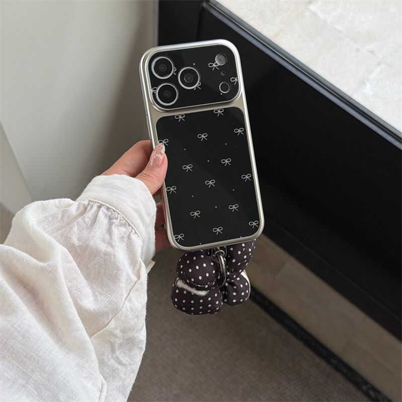 Black Bow iPhone Cover with Bear Charm