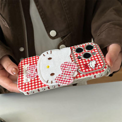 Hello Kitty Red Checkered iPhone Cover with 3D Bow ThePhoneCart