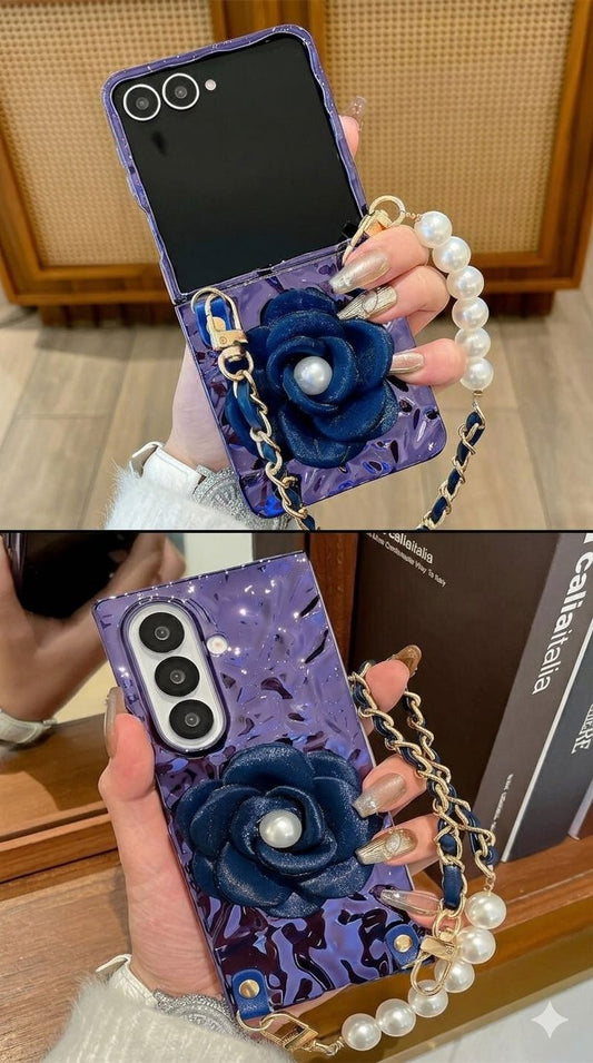 Royal Camellia Pearl Drop Flip-Fold Covers ThePhoneCart