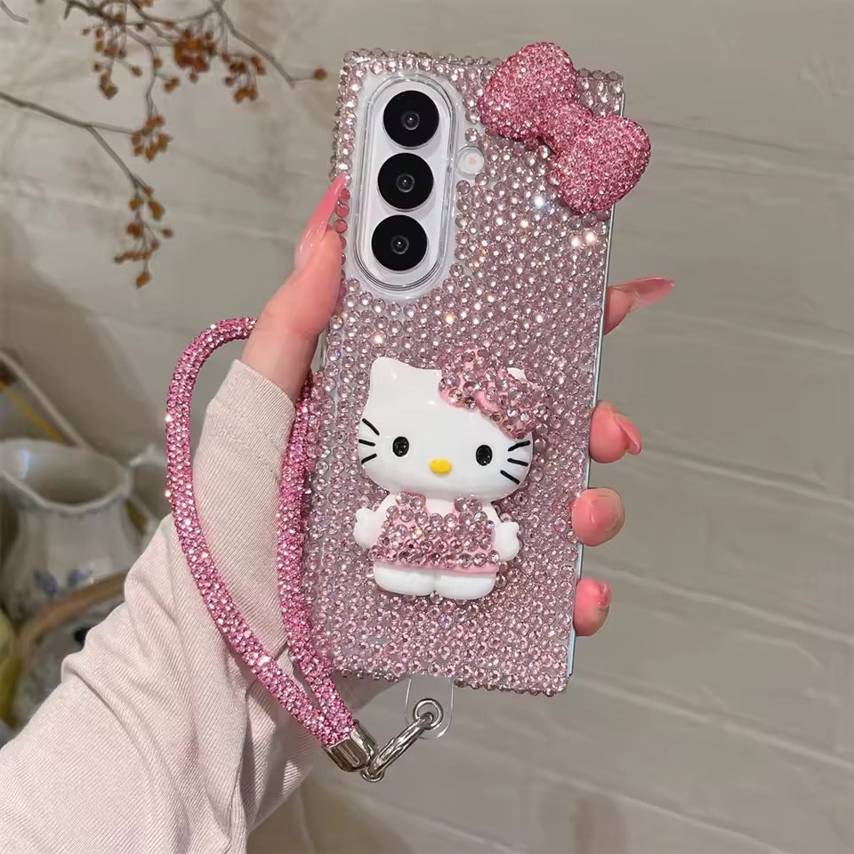 Sparkling Bow Crystal Kitty Fold Cover ThePhoneCart