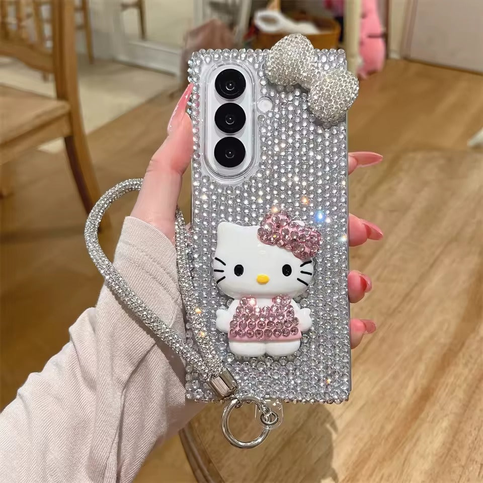 Sparkling Bow Crystal Kitty Fold Cover ThePhoneCart