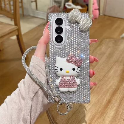Sparkling Bow Crystal Kitty Fold Cover ThePhoneCart