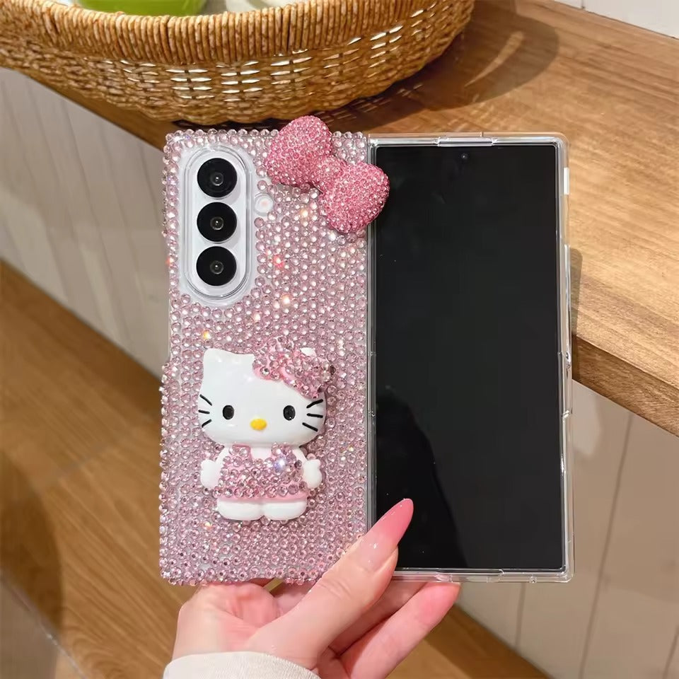 Sparkling Bow Crystal Kitty Fold Cover ThePhoneCart