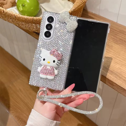 Sparkling Bow Crystal Kitty Fold Cover ThePhoneCart