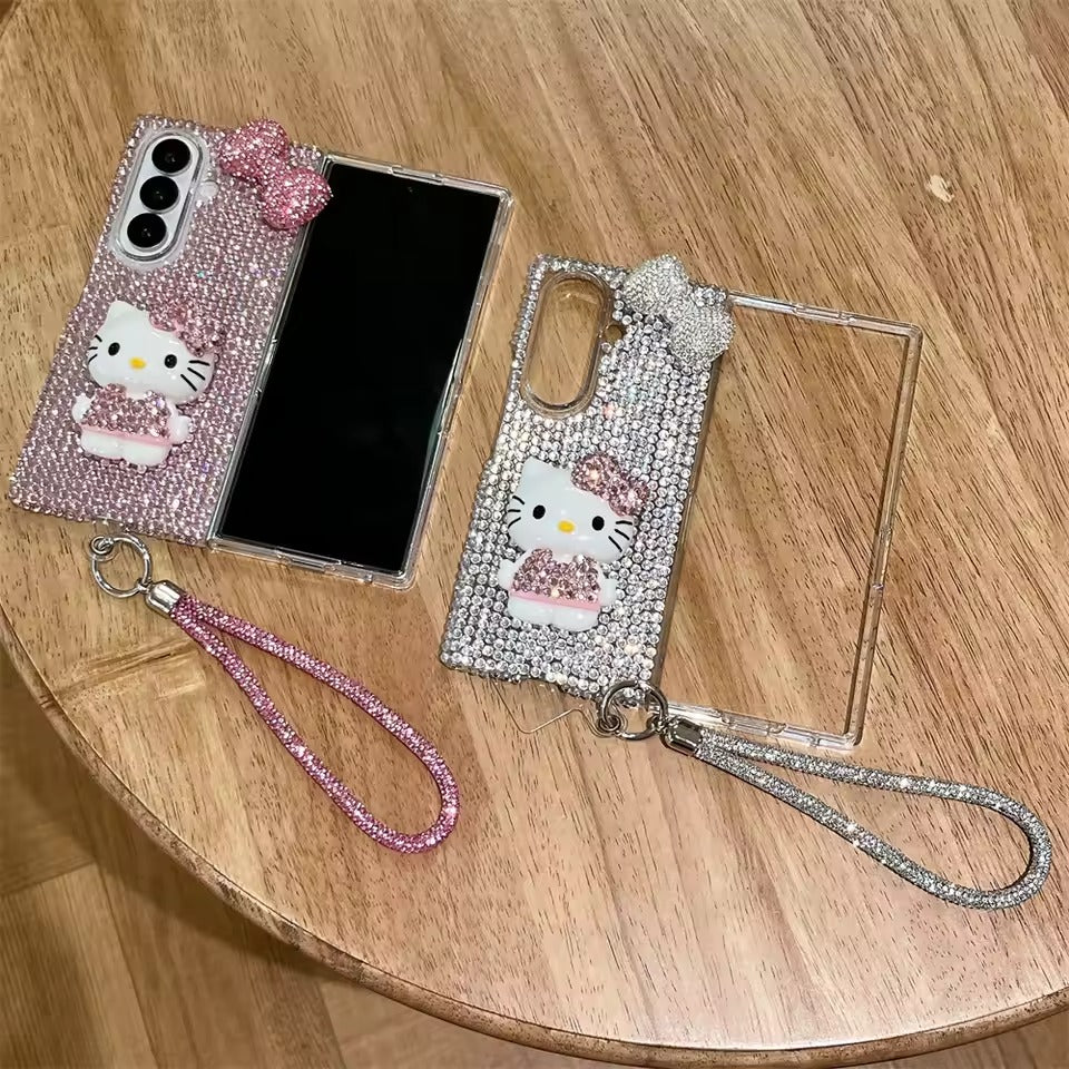 Sparkling Bow Crystal Kitty Fold Cover ThePhoneCart