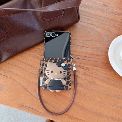 Leopard Print 3D Cat Samsung Flip Case ThePhoneCart