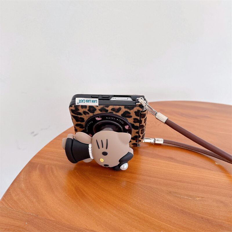 Leopard Print 3D Cat Samsung Flip Case ThePhoneCart