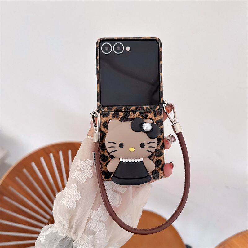 Leopard Print 3D Cat Samsung Flip Case ThePhoneCart