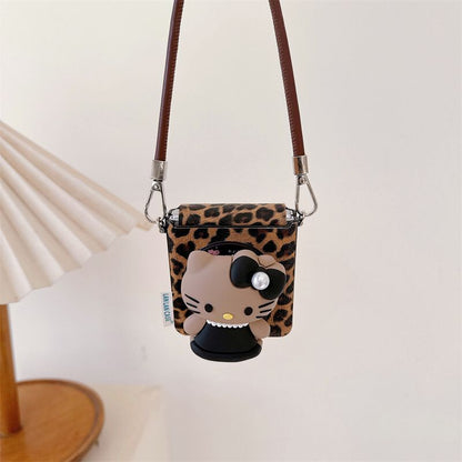 Leopard Print 3D Cat Samsung Flip Case ThePhoneCart