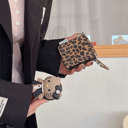Leopard Print 3D Cat Samsung Flip Case ThePhoneCart