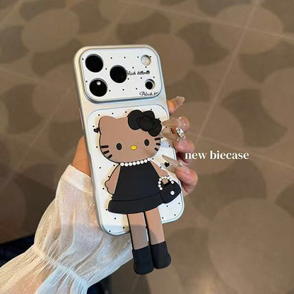 Chic Parisian Kitten 3D Hanging-Leg iPhone Case