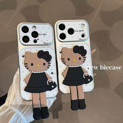 Chic Parisian Kitten 3D Hanging-Leg iPhone Case
