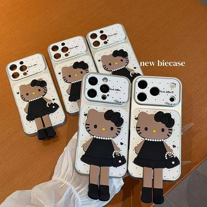 Chic Parisian Kitten 3D Hanging-Leg iPhone Case