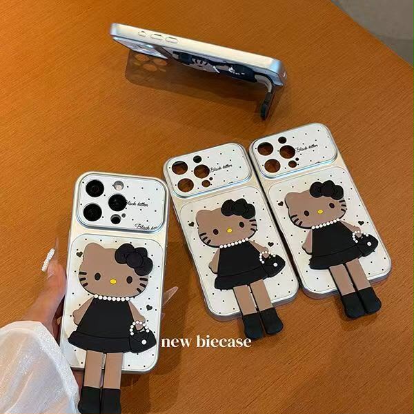 Chic Parisian Kitten 3D Hanging-Leg iPhone Case