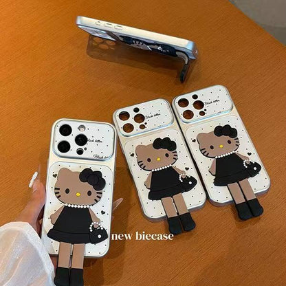 Chic Parisian Kitten 3D Hanging-Leg iPhone Case