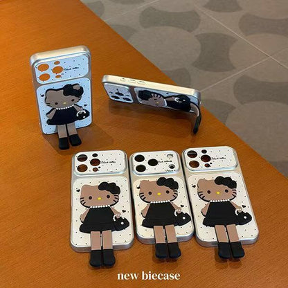 Chic Parisian Kitten 3D Hanging-Leg iPhone Case