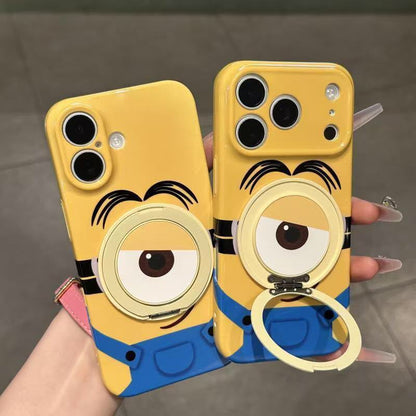Yellow Minion iPhone Case with Foldable Lens Kickstand