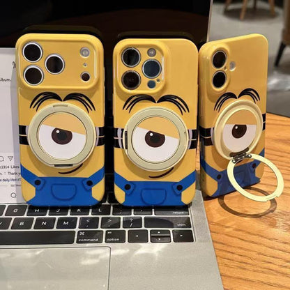 Yellow Minion iPhone Case with Foldable Lens Kickstand
