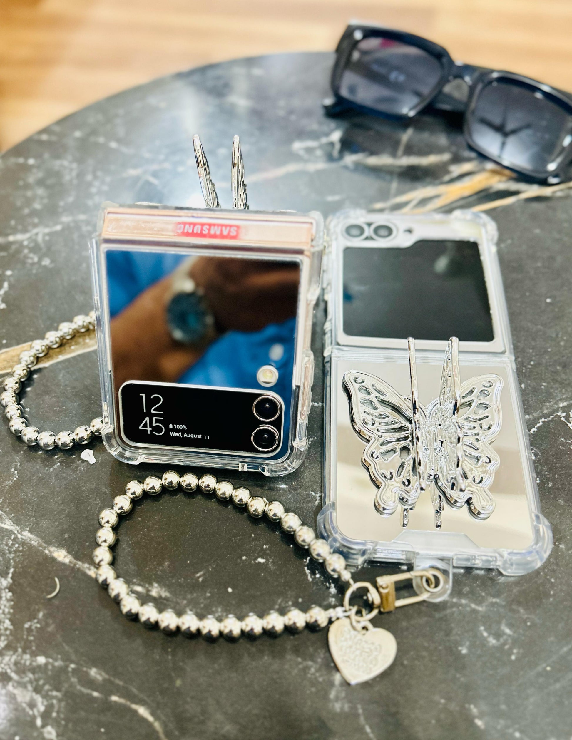 Silver 3D Butterfly Samsung Case - ThePhoneCart