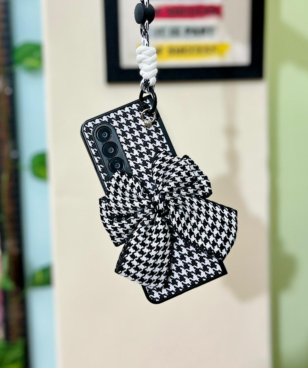 Black-White Bow Armband Samsung Fold Case - ThePhoneCart