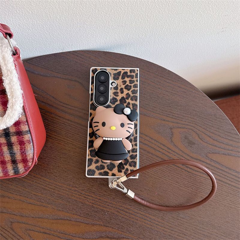 Leopard Print 3D Cat Samsung Flip Case ThePhoneCart