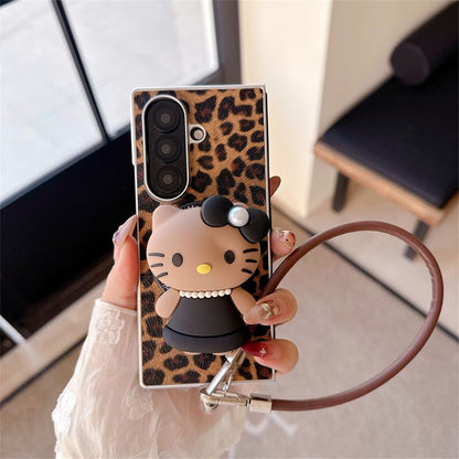 Leopard Print 3D Cat Samsung Flip Case ThePhoneCart