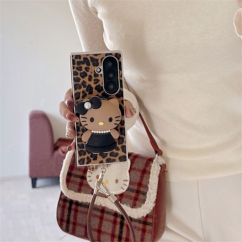 Leopard Print 3D Cat Samsung Flip Case ThePhoneCart