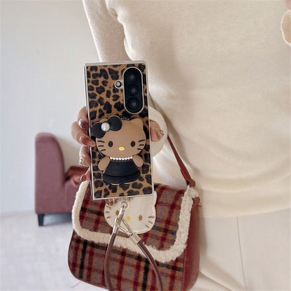 Leopard Print 3D Cat Samsung Flip Case ThePhoneCart