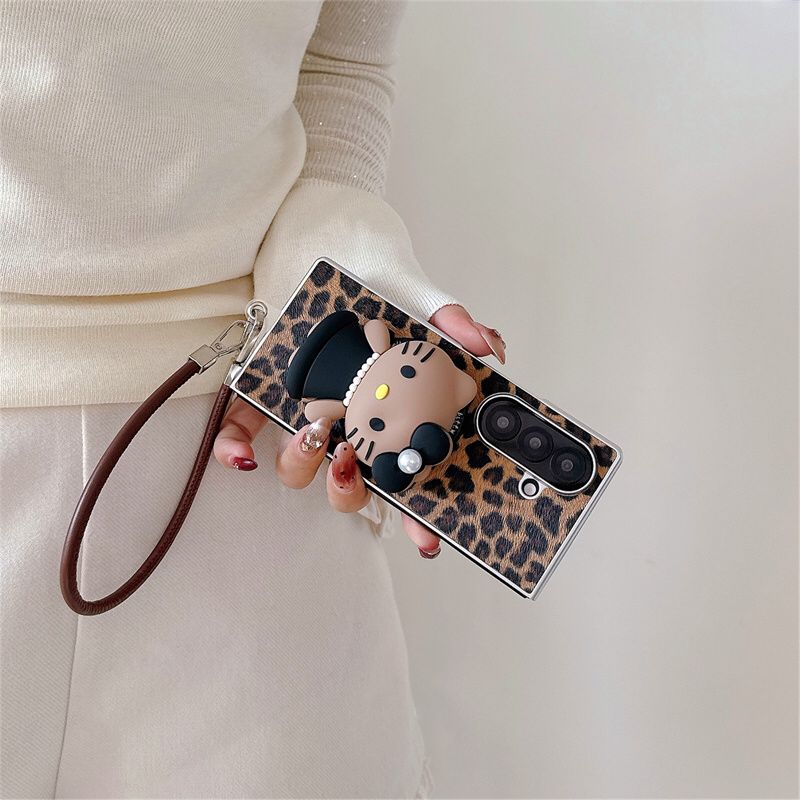 Leopard Print 3D Cat Samsung Flip Case ThePhoneCart