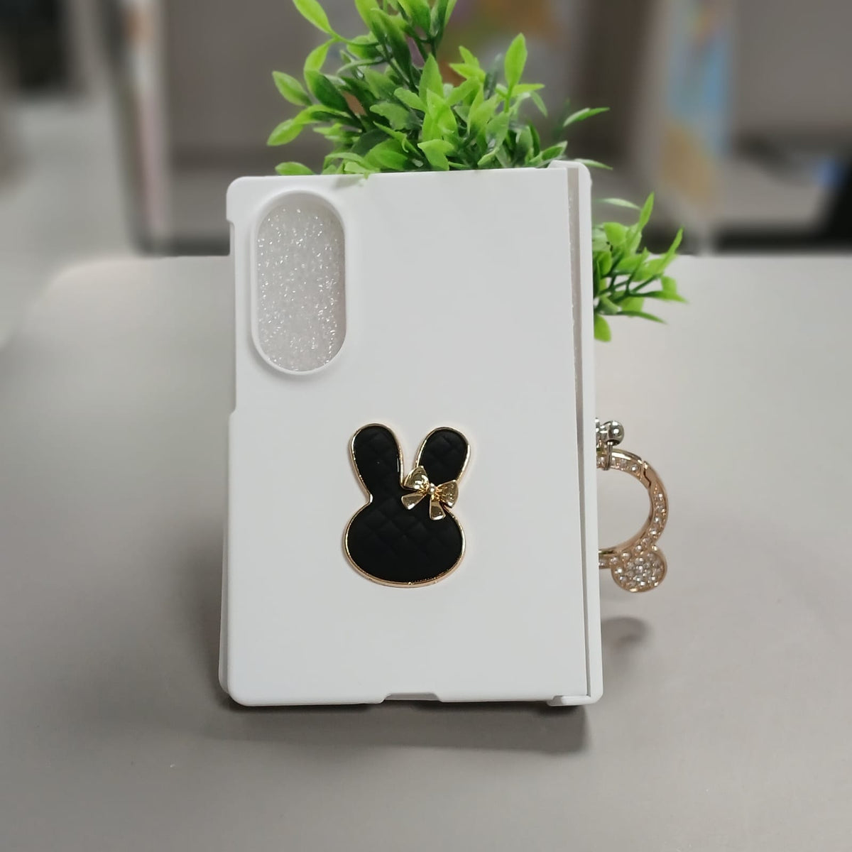 Black Bunny Samsung Flip Fold Cover