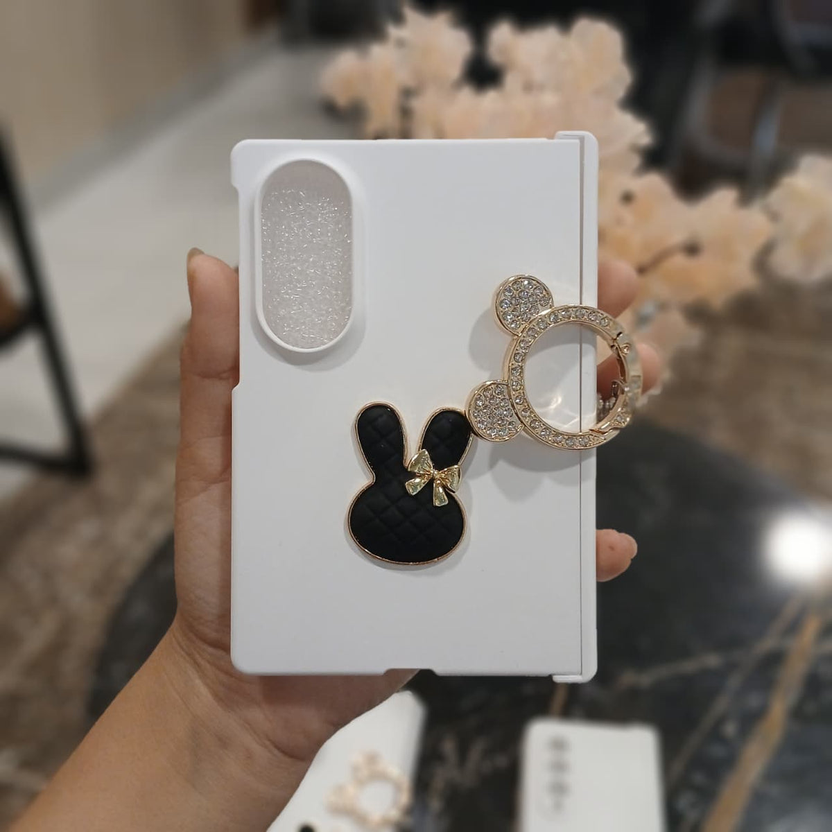 Black Bunny Samsung Flip Fold Cover