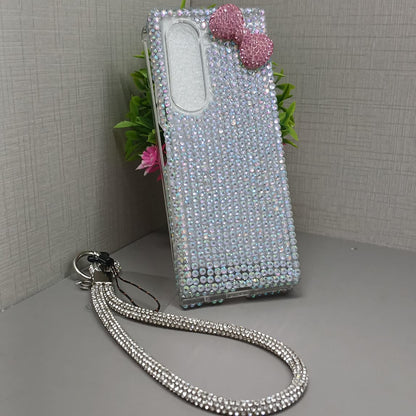 Sparkling Diamond Bow Samsung Flip Fold Cover