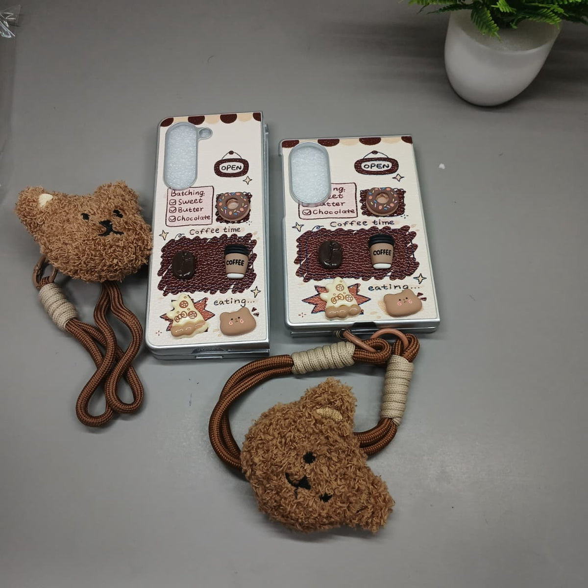 3D Caffenut Bear Samsung Flip Fold Cover