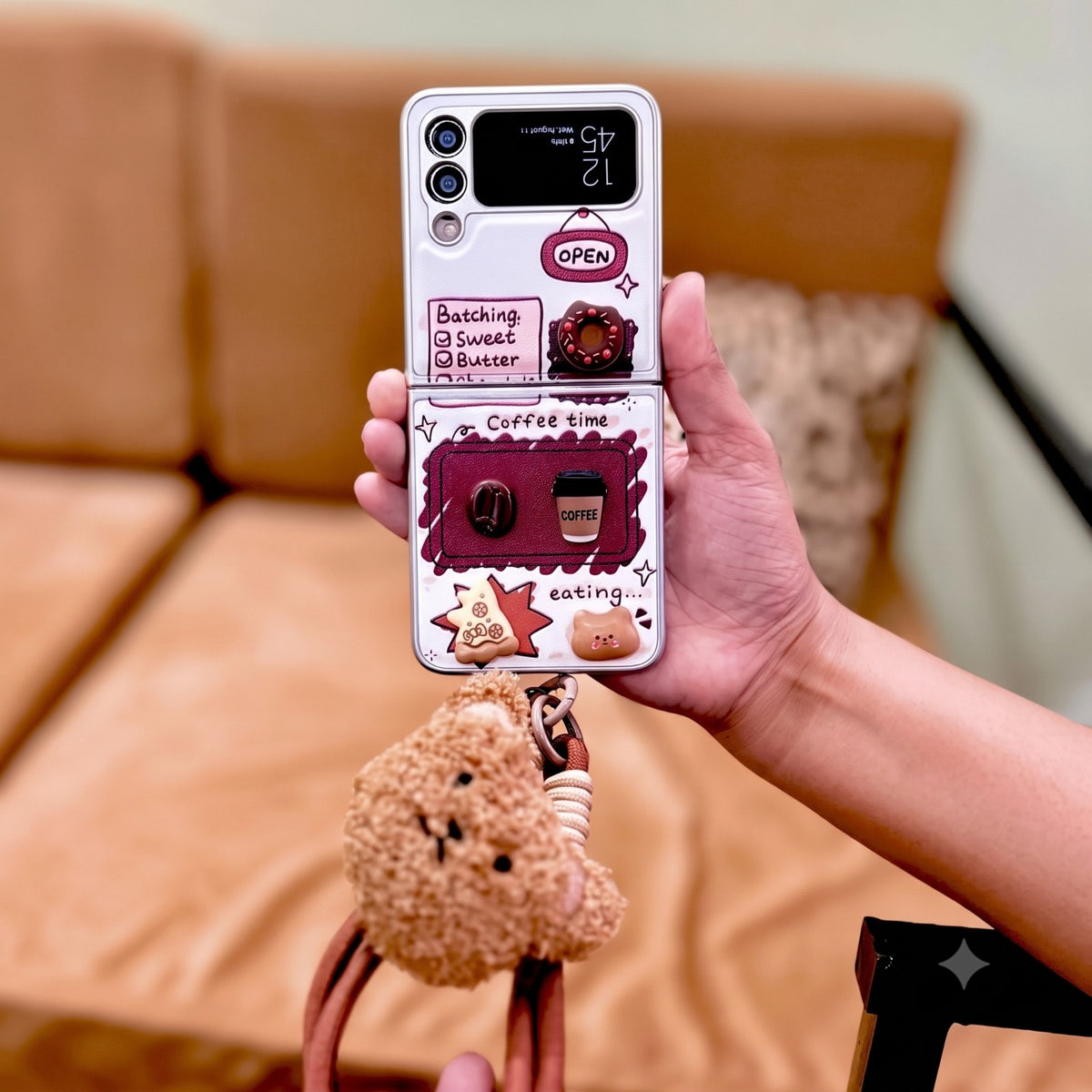 3D Caffenut Bear Samsung Flip Fold Cover