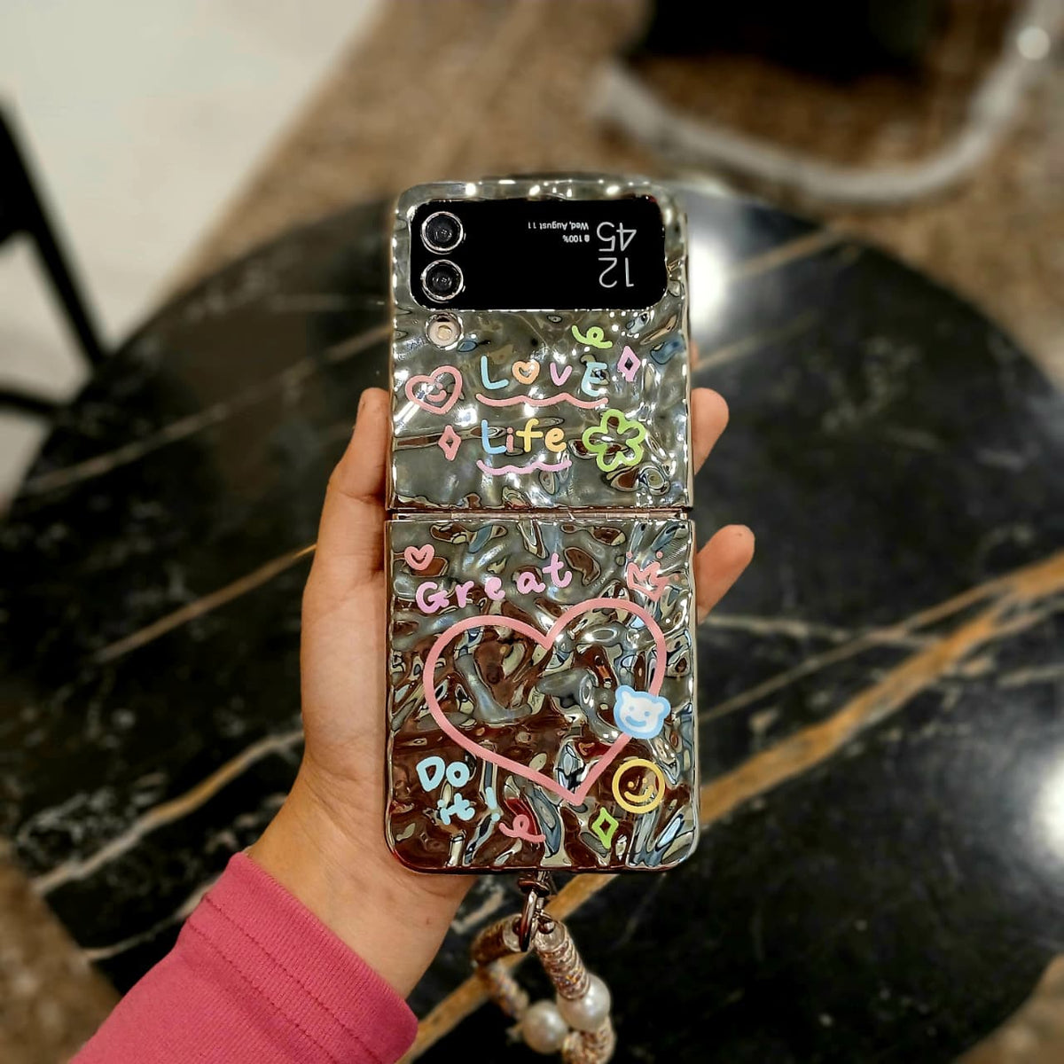 3D Wavy Spiral Charm Samsung Flip Cover