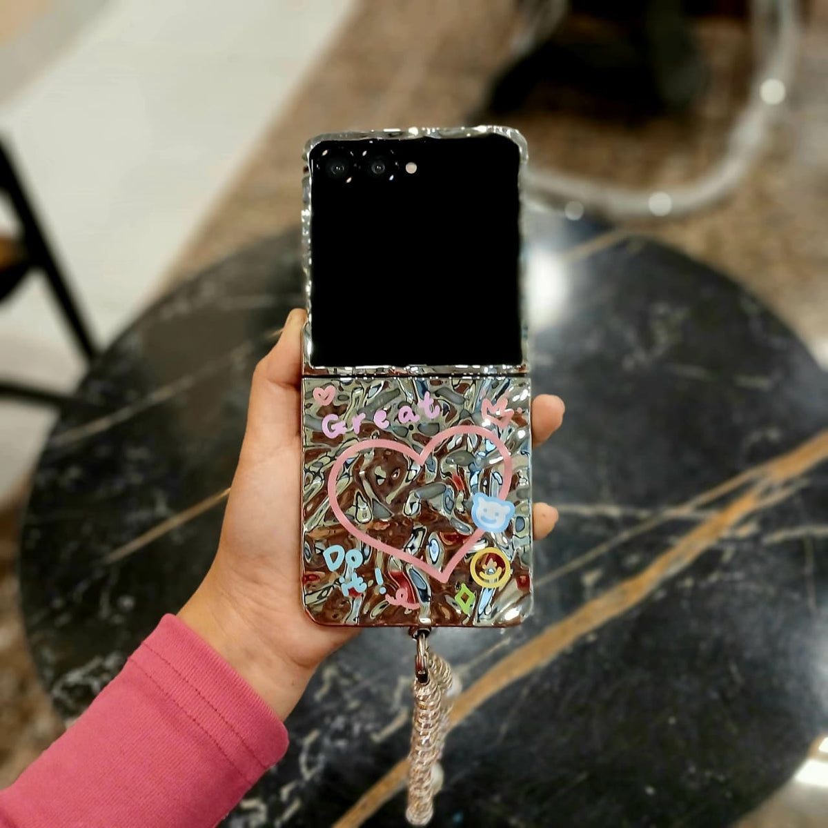 3D Wavy Spiral Charm Samsung Flip Cover